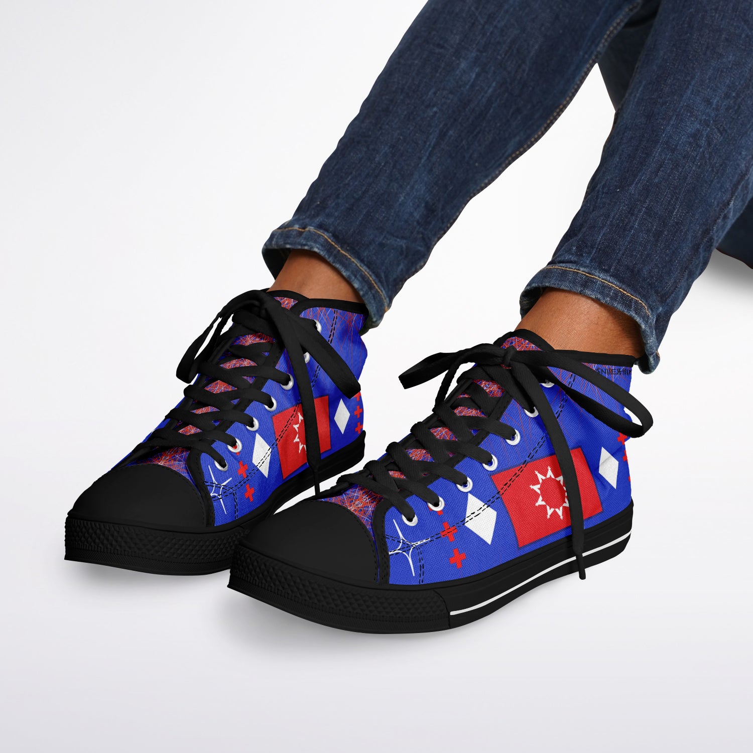 $NiieihiiNookei OST FLAG High Top Shoes - AOP