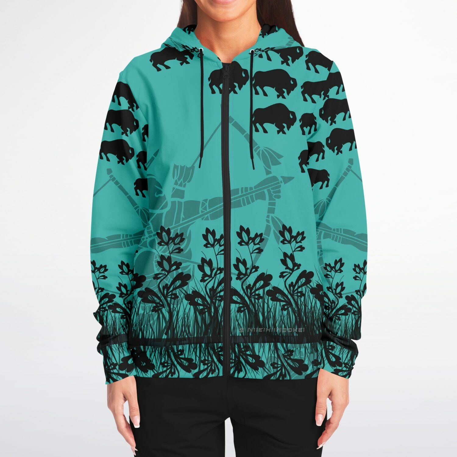 $NiieihiiNookei Fashion Zip-Up Hoodie - AOP