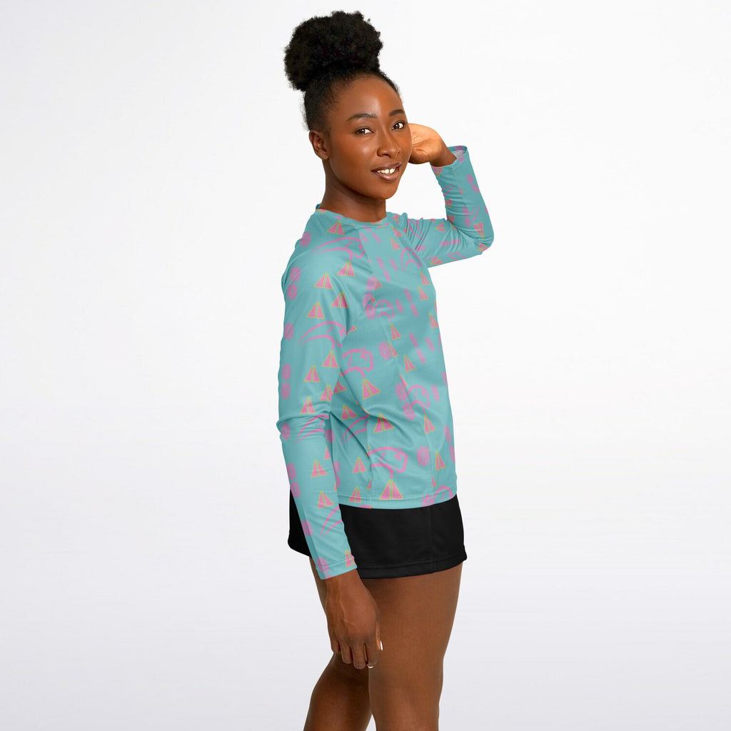 Women's Long Sleeve Performance Shirt - AOP