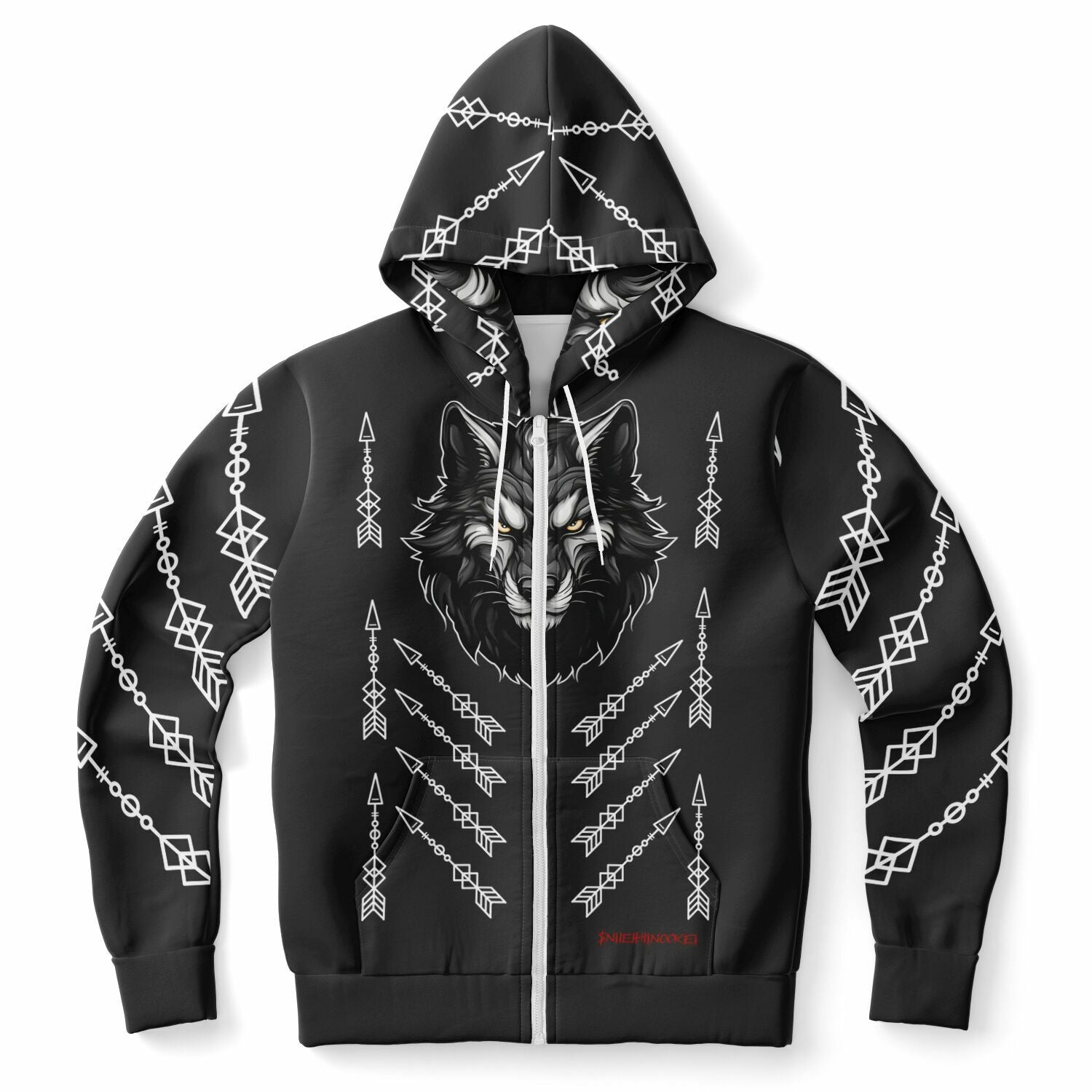 $NiieihiiNookei Athletic Zip-Up Hoodie - AOP