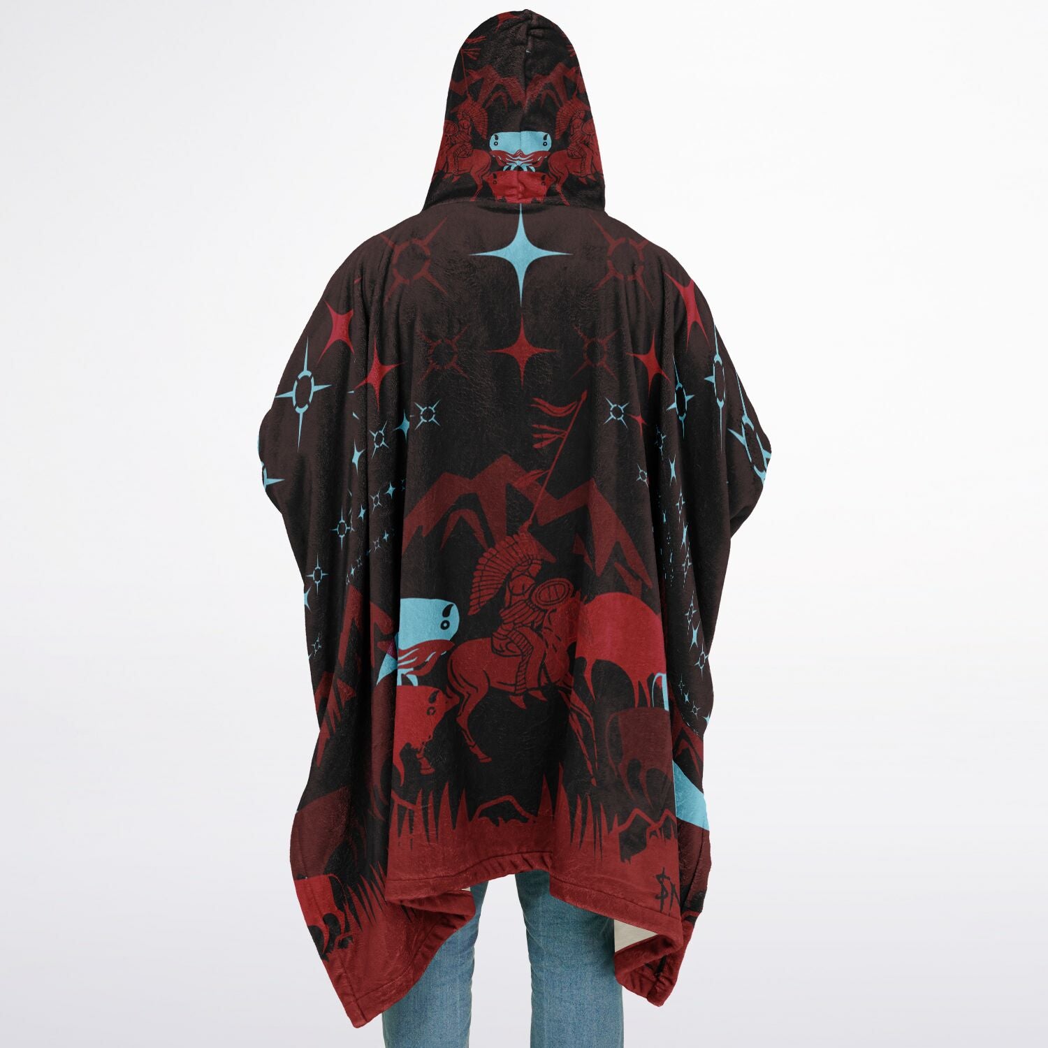 $NiieihiiNookei Flannel Blanket Poncho - AOP