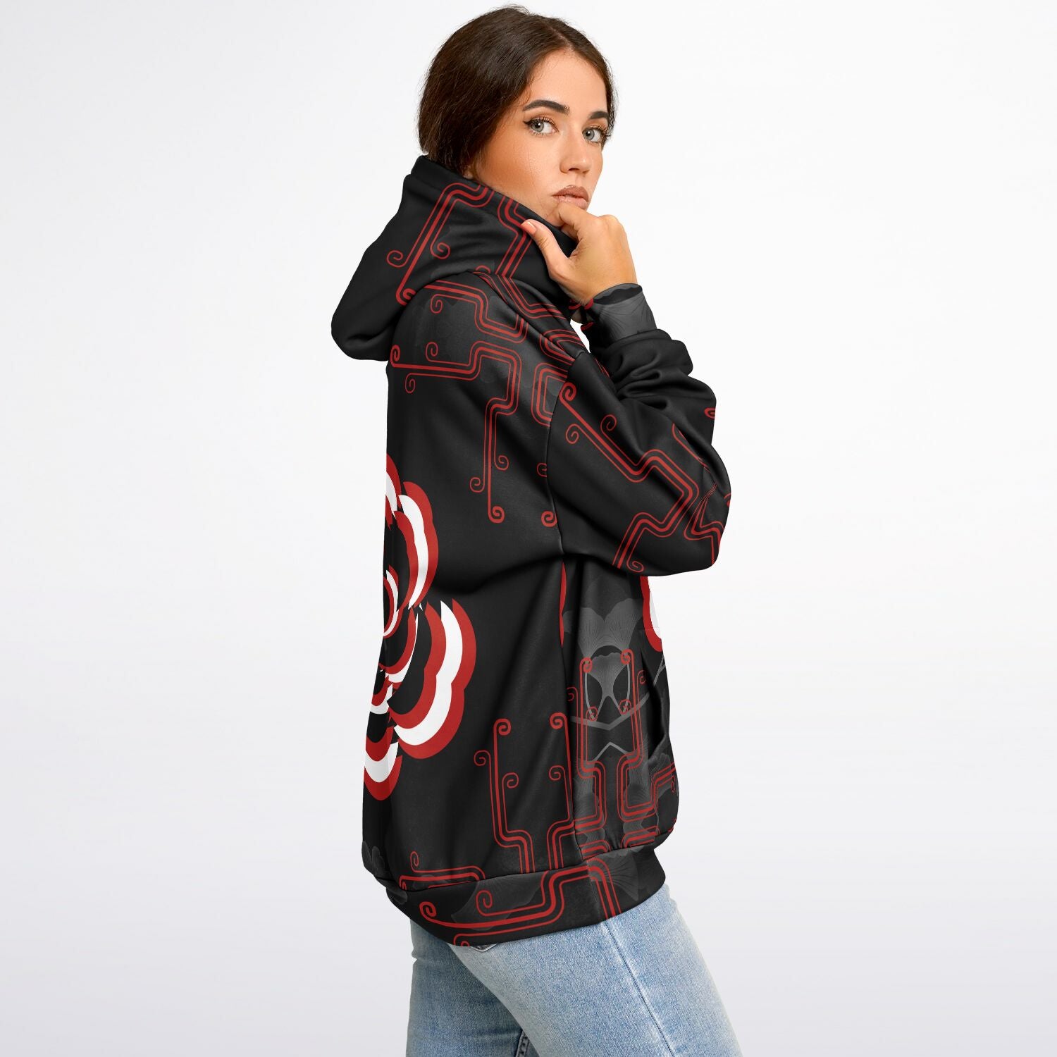 $NiieihiiNookeii Rose Heavyweight Oversized Hoodie - AOP
