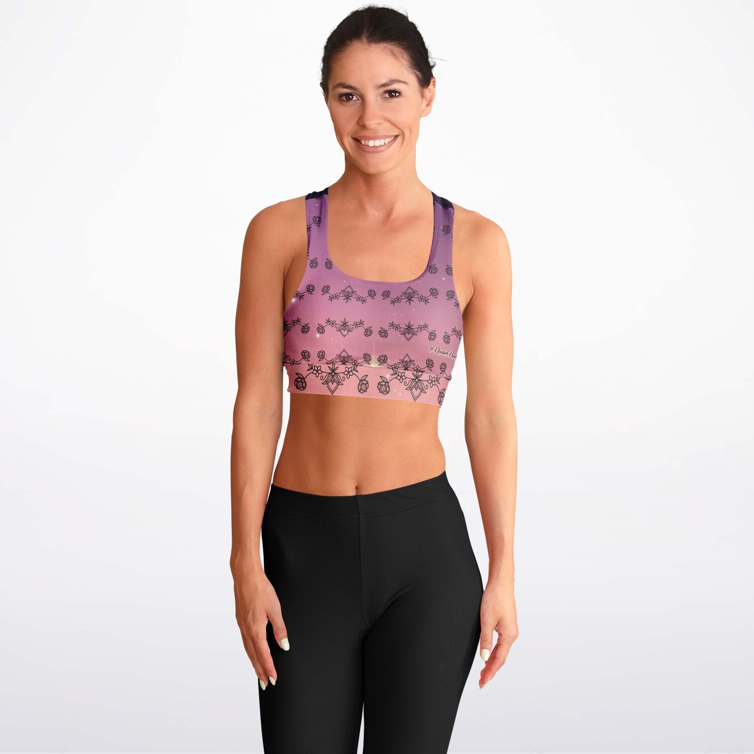 $NiieihiiNookeiPadded Sports Bra - AOP