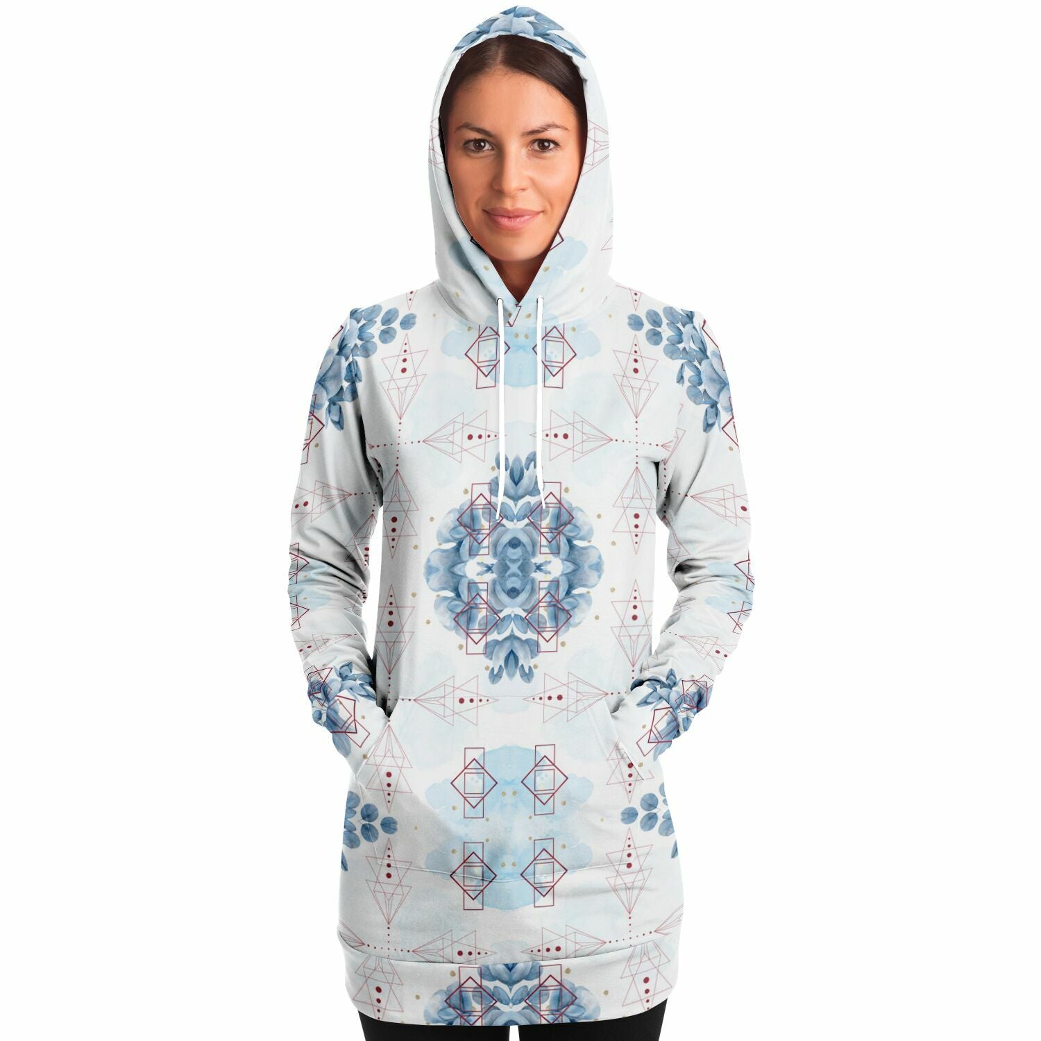 $NiieihiiNookei Fashion Longline Hoodie - AOP