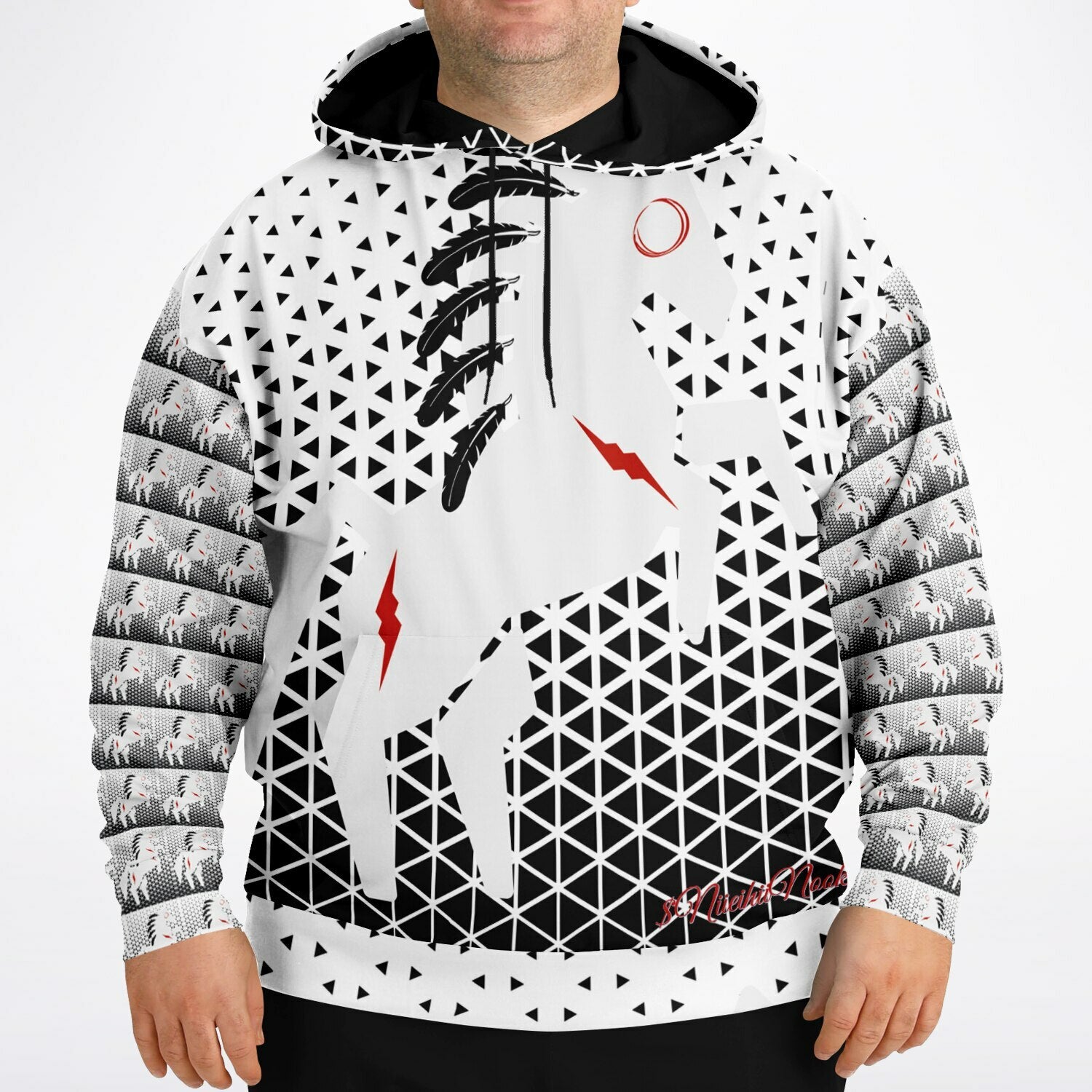 $NiieihiiNookei Plus-size Hoodie - AOP