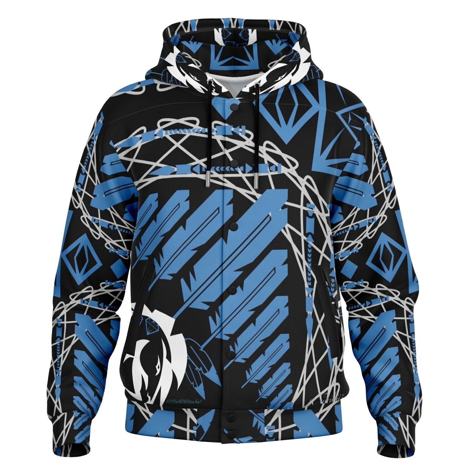 $NiieihiiNookei Hooded Baseball Jacket - AOP