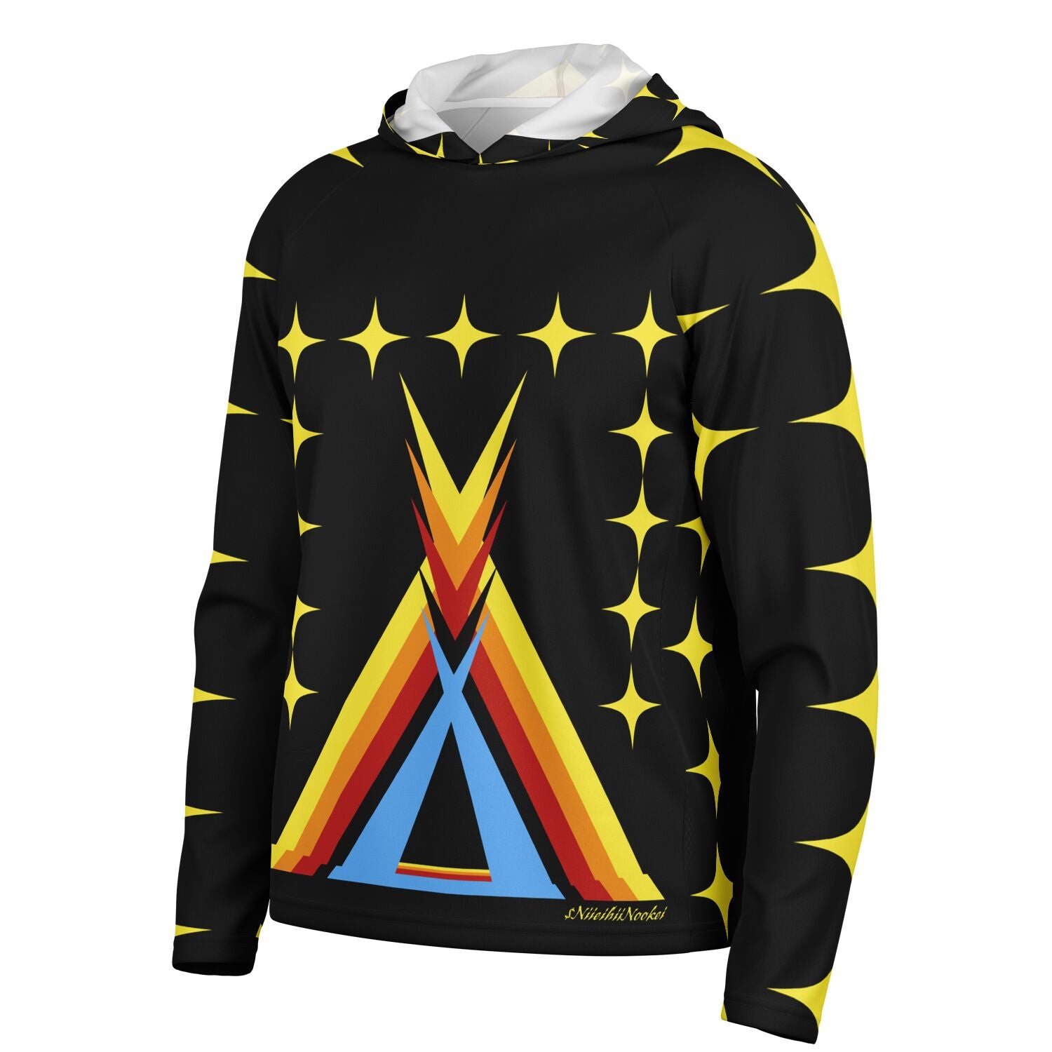 $NiieihiiNookei Long Sleeve Hooded Performance Shirt - AOP