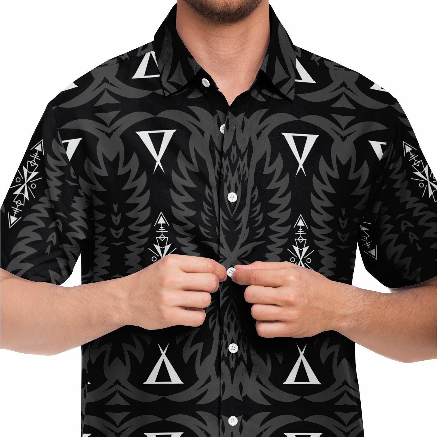 Short Sleeve Button Down Shirt 2 - AOP
