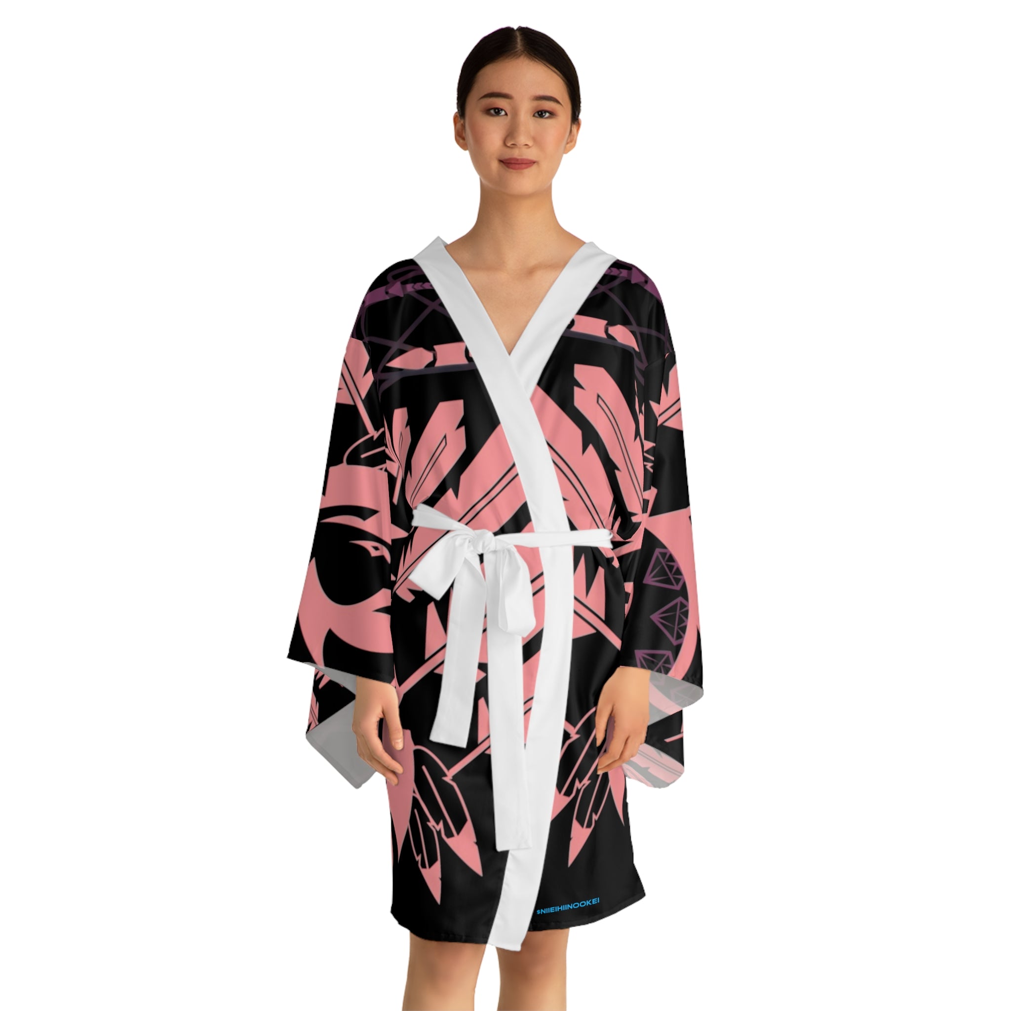 $NiieihiiNookei Kimono Robe — Long Sleeve AOP Lounge Jacket
