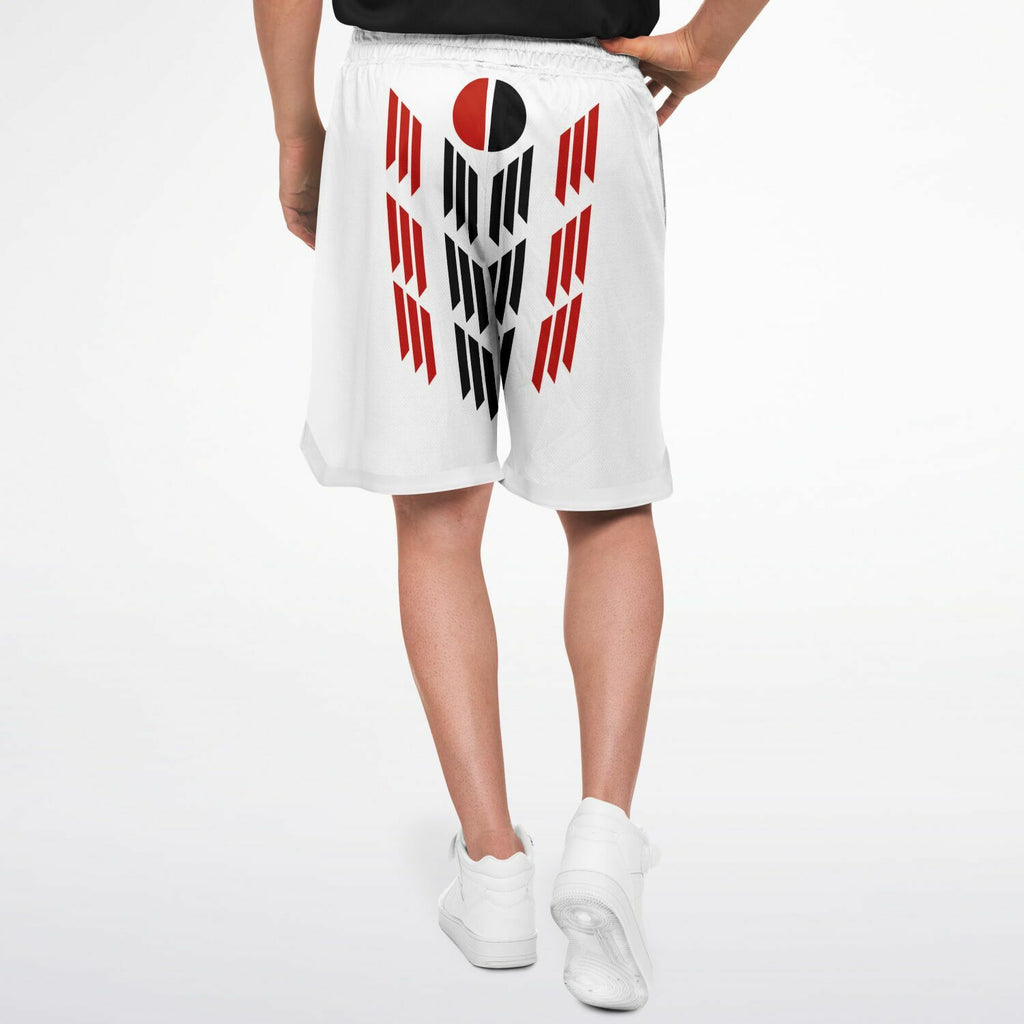 $NiieihiiNookei Arapaho Flag Design Basketball Short Rib - AOP