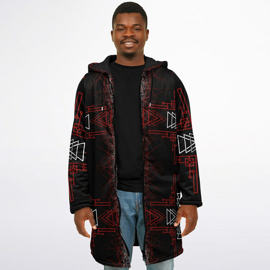 $NiieihiiNookei Microfleece Lined Zipper Cloak - AOP