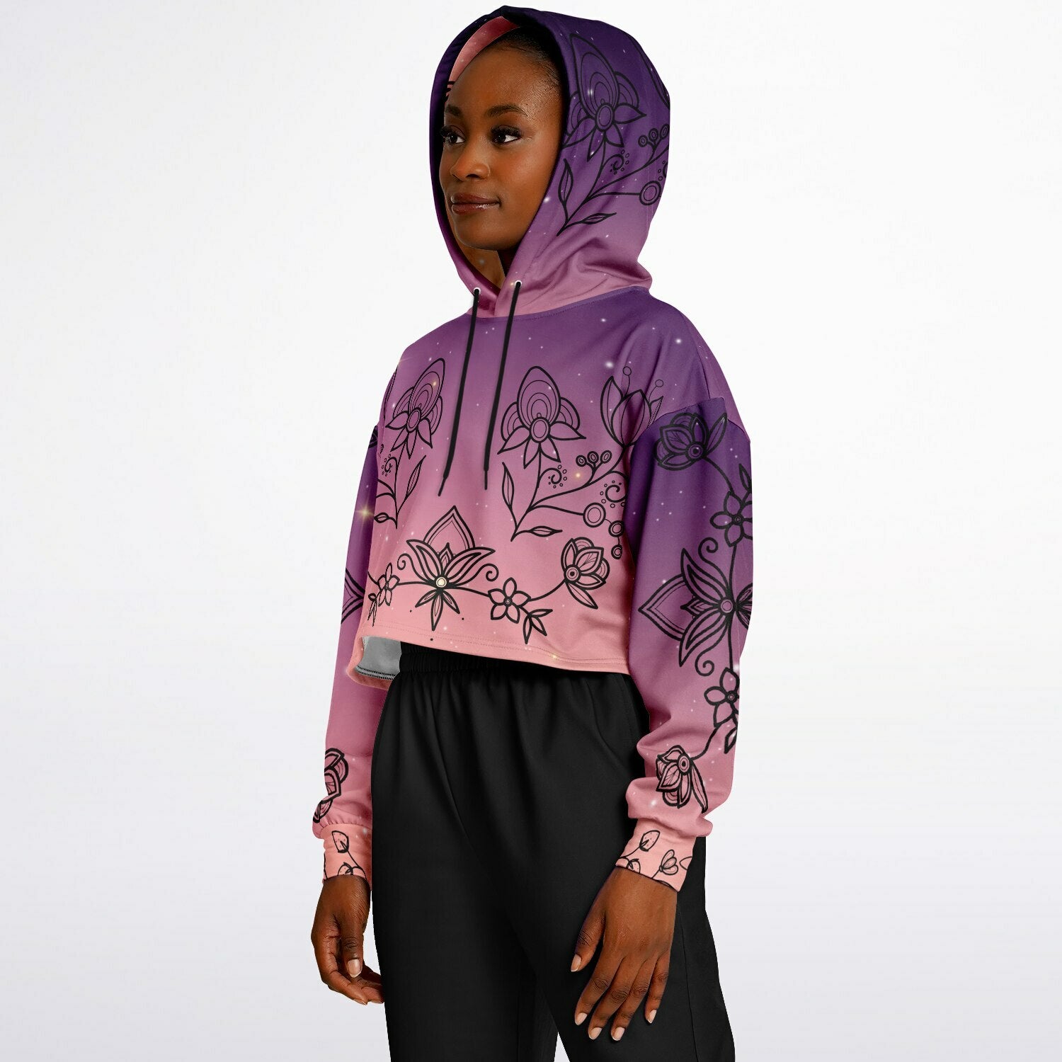 $NiieihiiNookei Fashion Cropped Hoodie - AOP