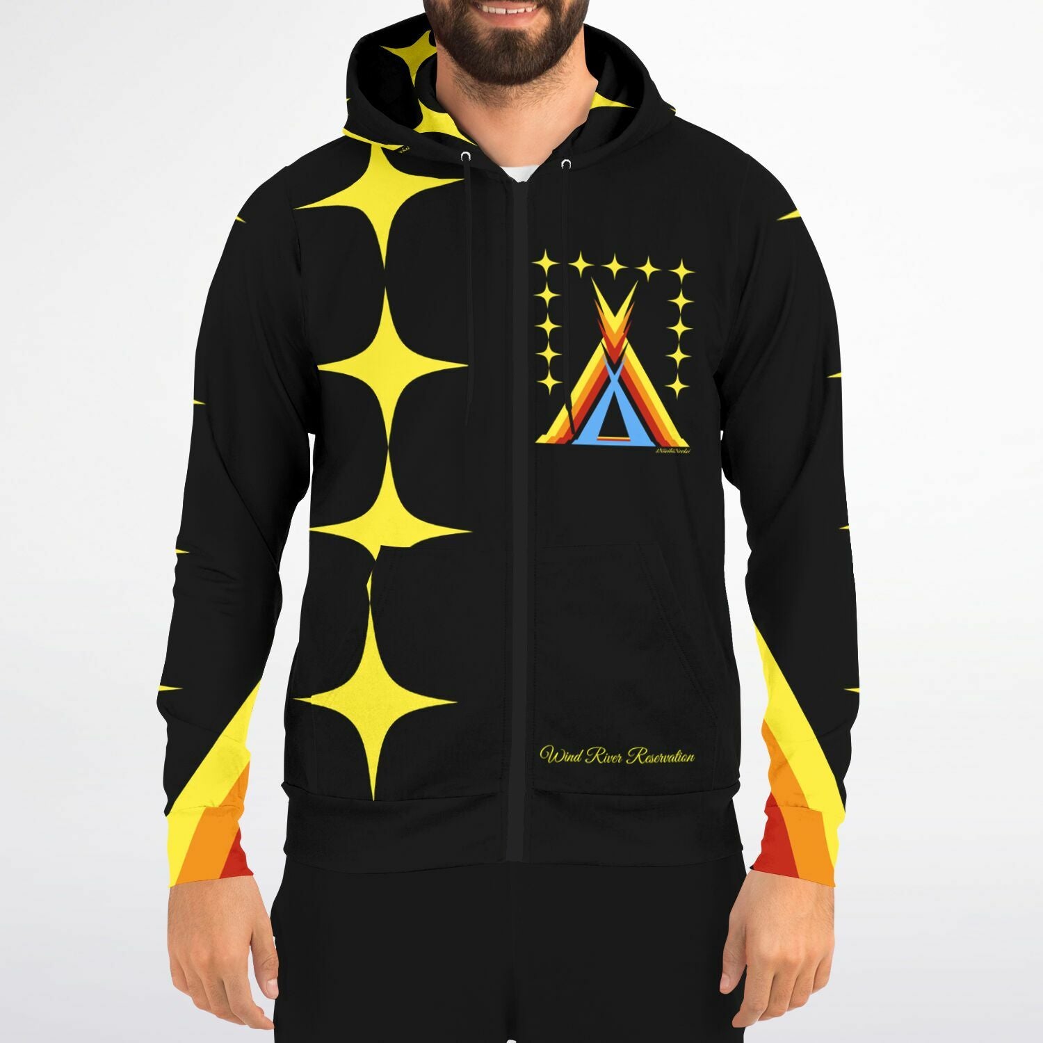Wind River Reservation Design by $NiieihiiNookei Zip-Up Hoodie - AOP copy