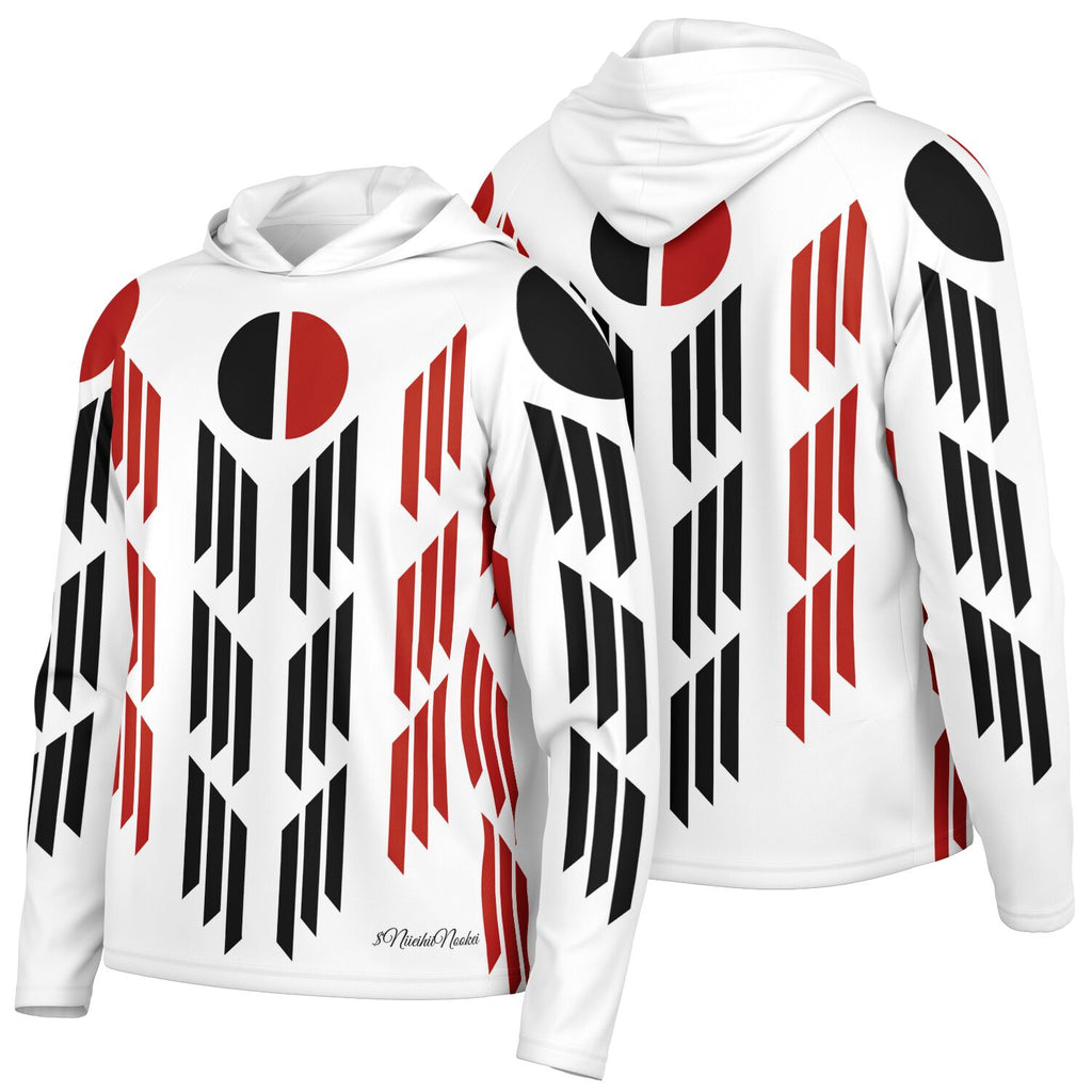 Arapaho Flag Long Sleeve Hooded Performance Shirt - AOP