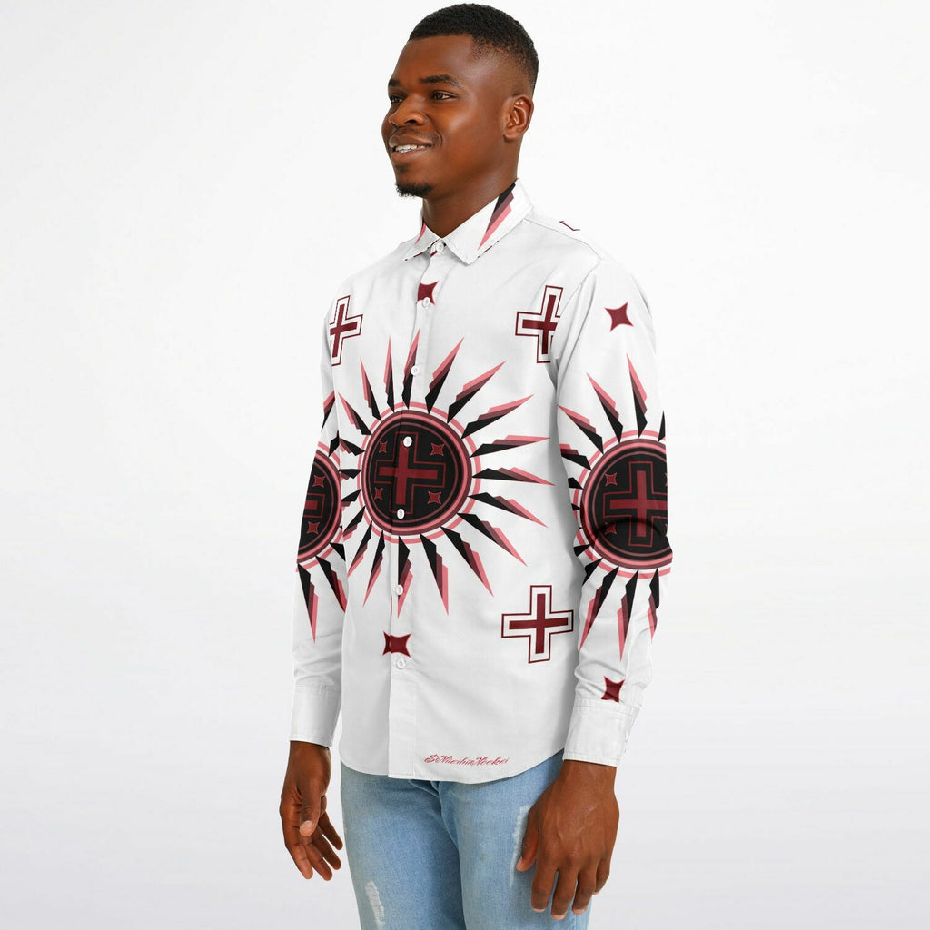$NiieihiiNookei Long Sleeve Button Down Shirt - AOP