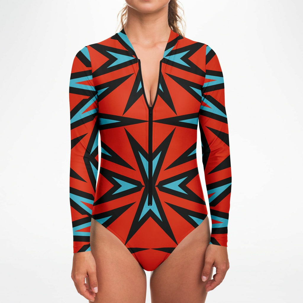 $NiieihiiNookei Bodysuit Long Sleeve - AOP