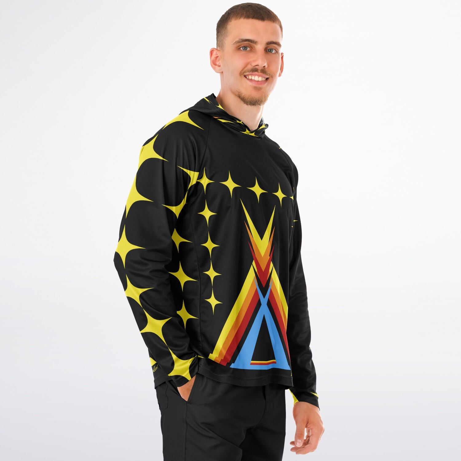$NiieihiiNookei Long Sleeve Hooded Performance Shirt - AOP