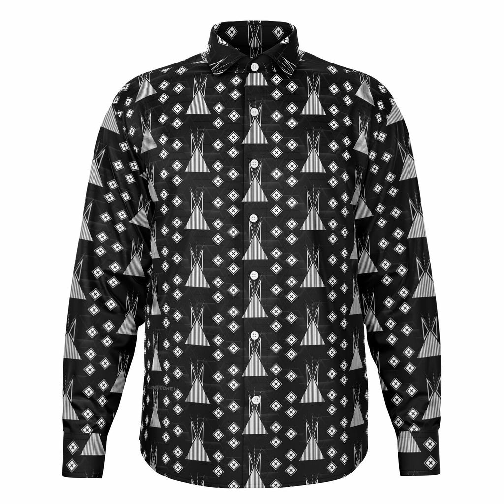 $NiieihiiNookei Long Sleeve Button Down Shirt - AOP
