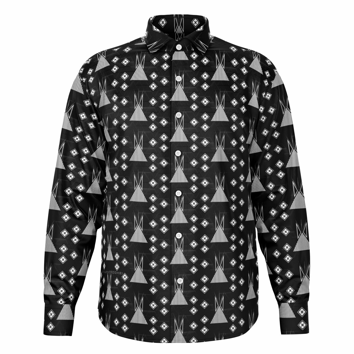 $NiieihiiNookei Long Sleeve Button Down Shirt - AOP