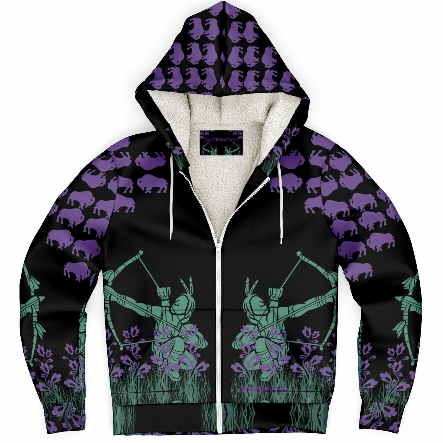 $NiieihiiNookei Microfleece Ziphoodie - AOP