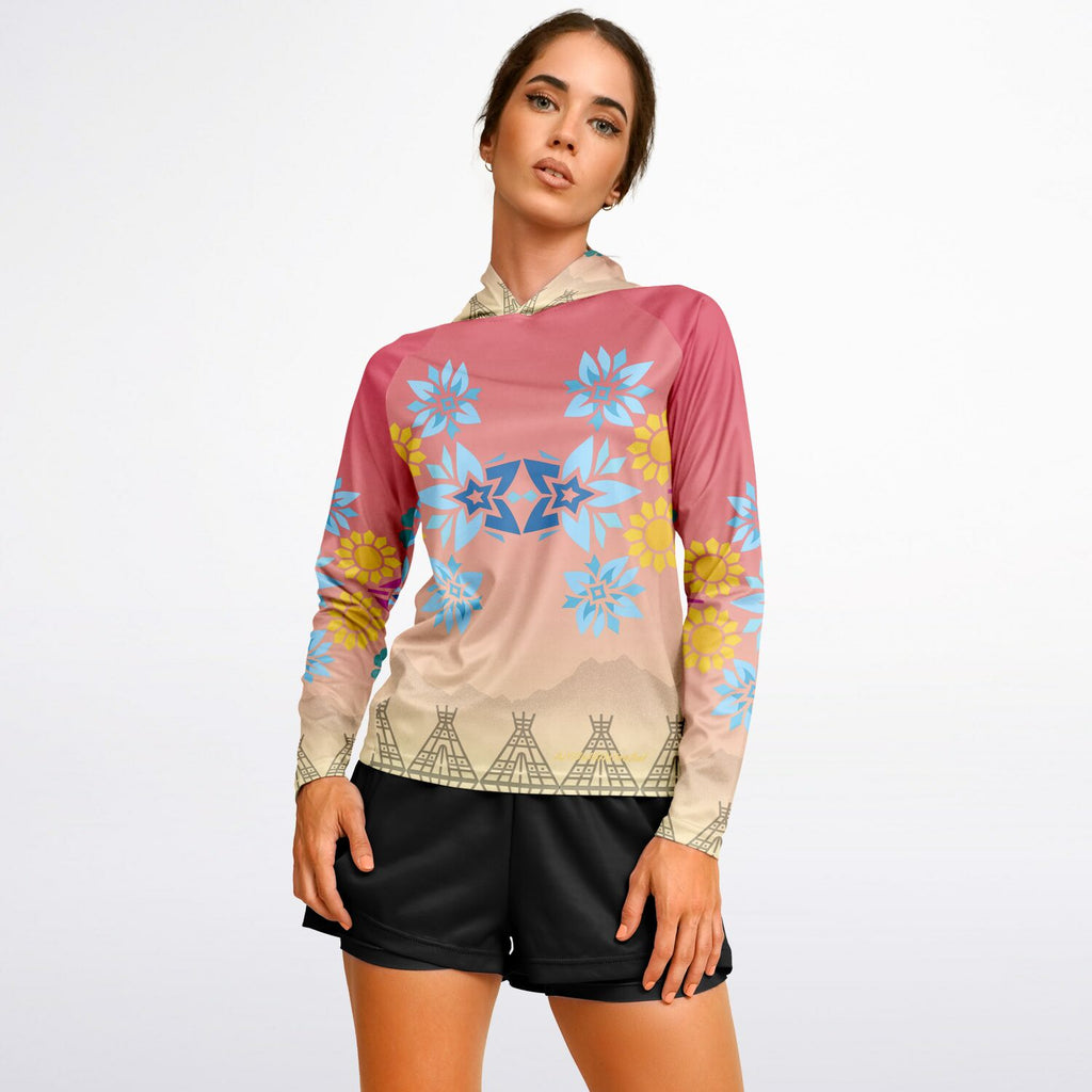 $NiieihiiNookei Women's Long Sleeve Hooded Performance Shirt - AOP