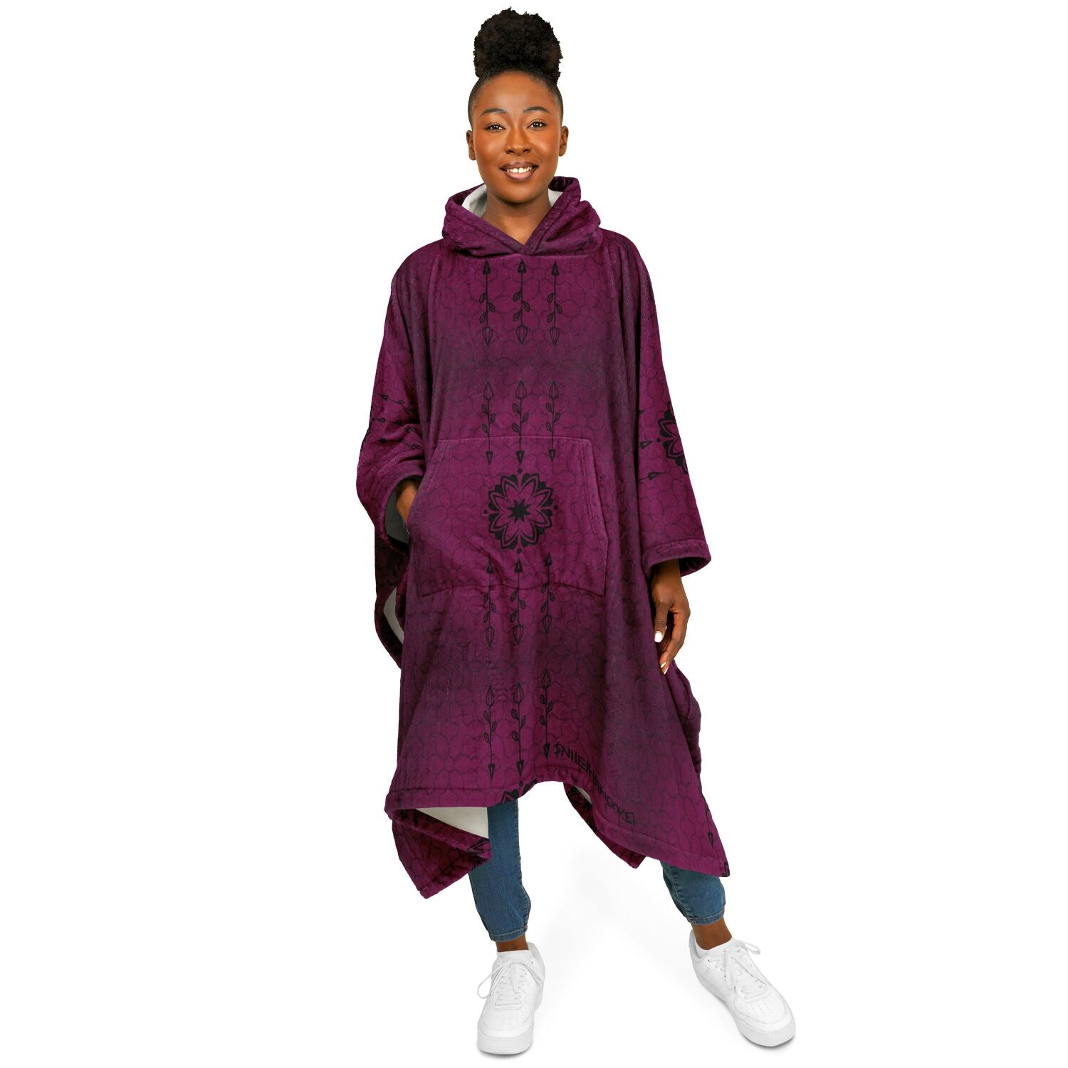 $NiieihiiNookei Flannel Blanket Poncho - AOP