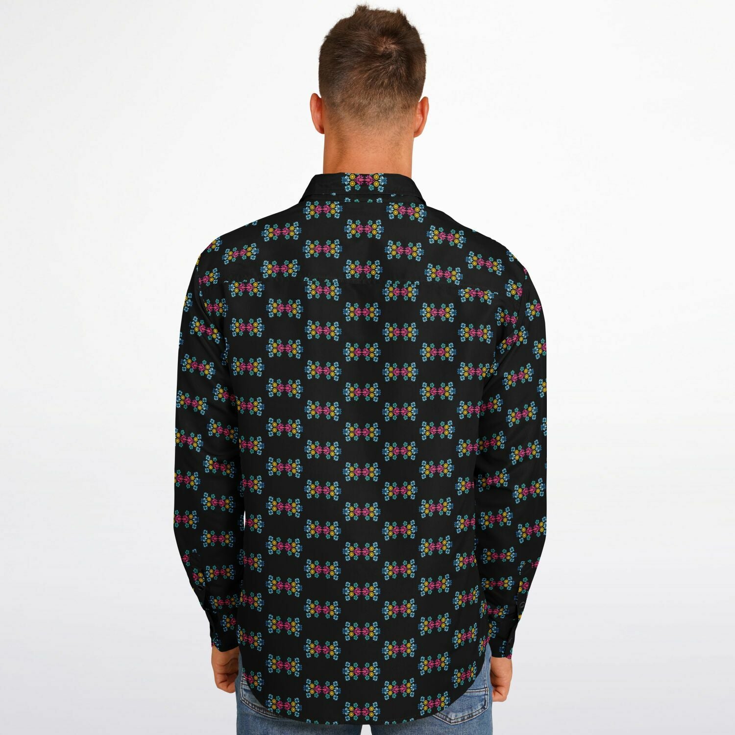 $NiieihiiNookei Long Sleeve Button Down Shirt - AOP