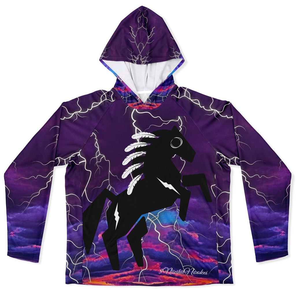 $NiieihiiNookei Men's Long Sleeve Hooded Performance Shirt - AOP