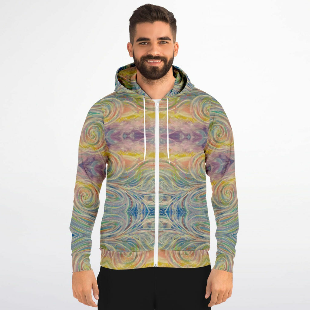 SMW Watercolor Fashion Zip-Up Hoodie - AOP