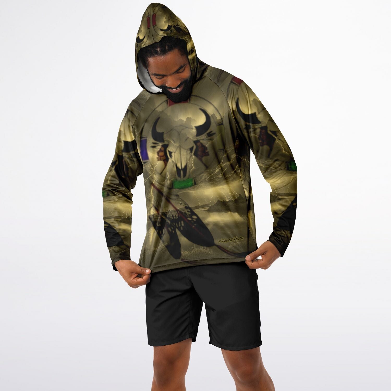 Northern Arapaho Tribe Logo Hooded Performance Shirt - AOP