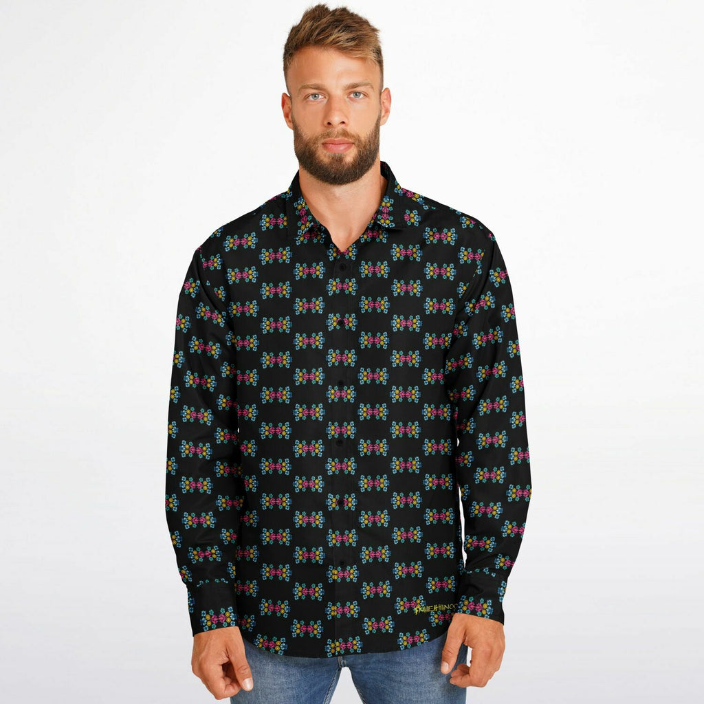 $NiieihiiNookei Long Sleeve Button Down Shirt - AOP