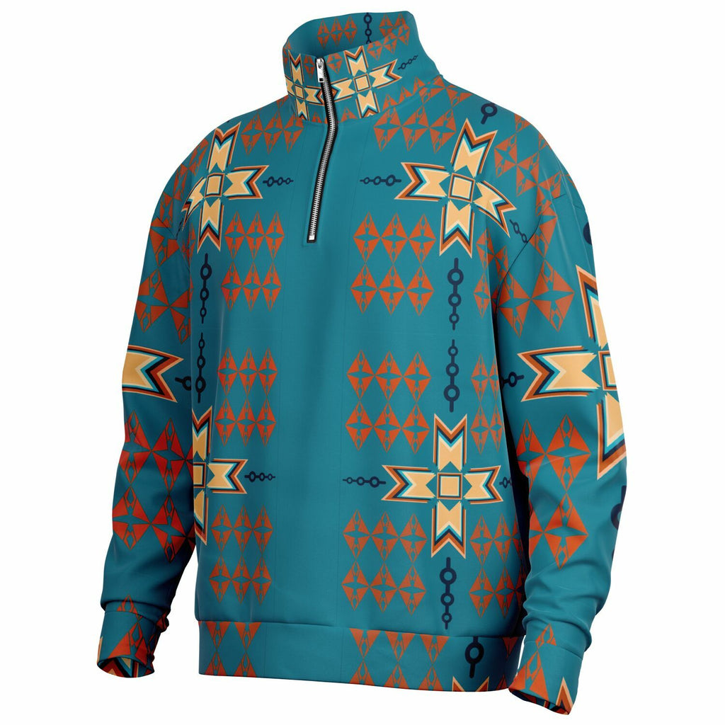 $NiieihiiNookei Heavyweight Oversized Quarter Zip Sweatshirt - AOP