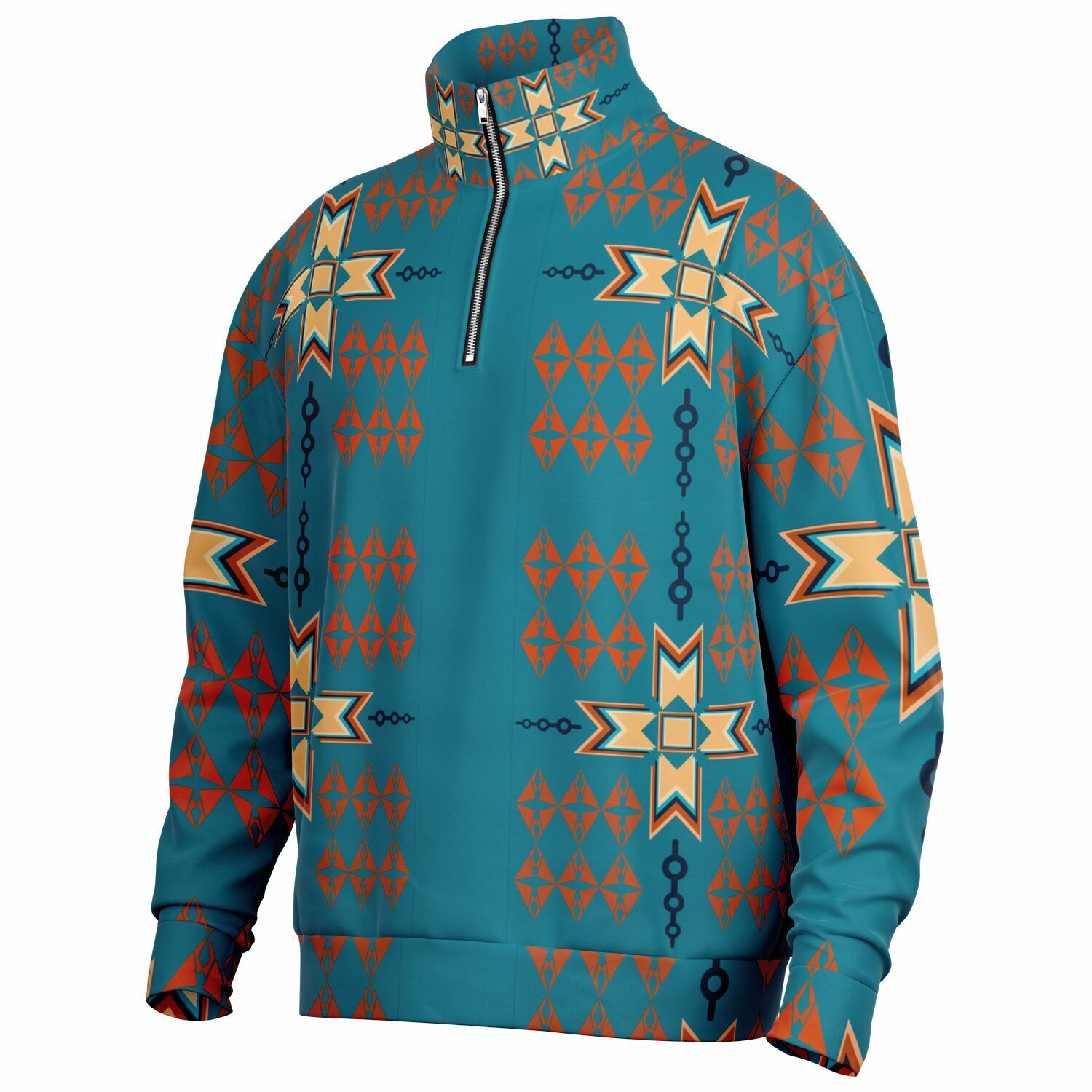 $NiieihiiNookei Heavyweight Oversized Quarter Zip Sweatshirt - AOP