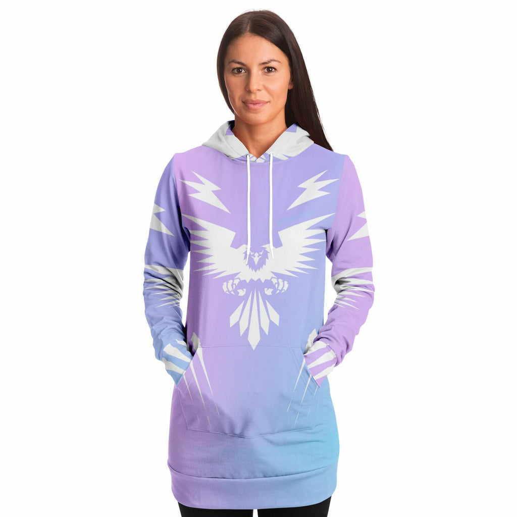 $NiieihiiNookei design Fashion Longline Hoodie - AOP