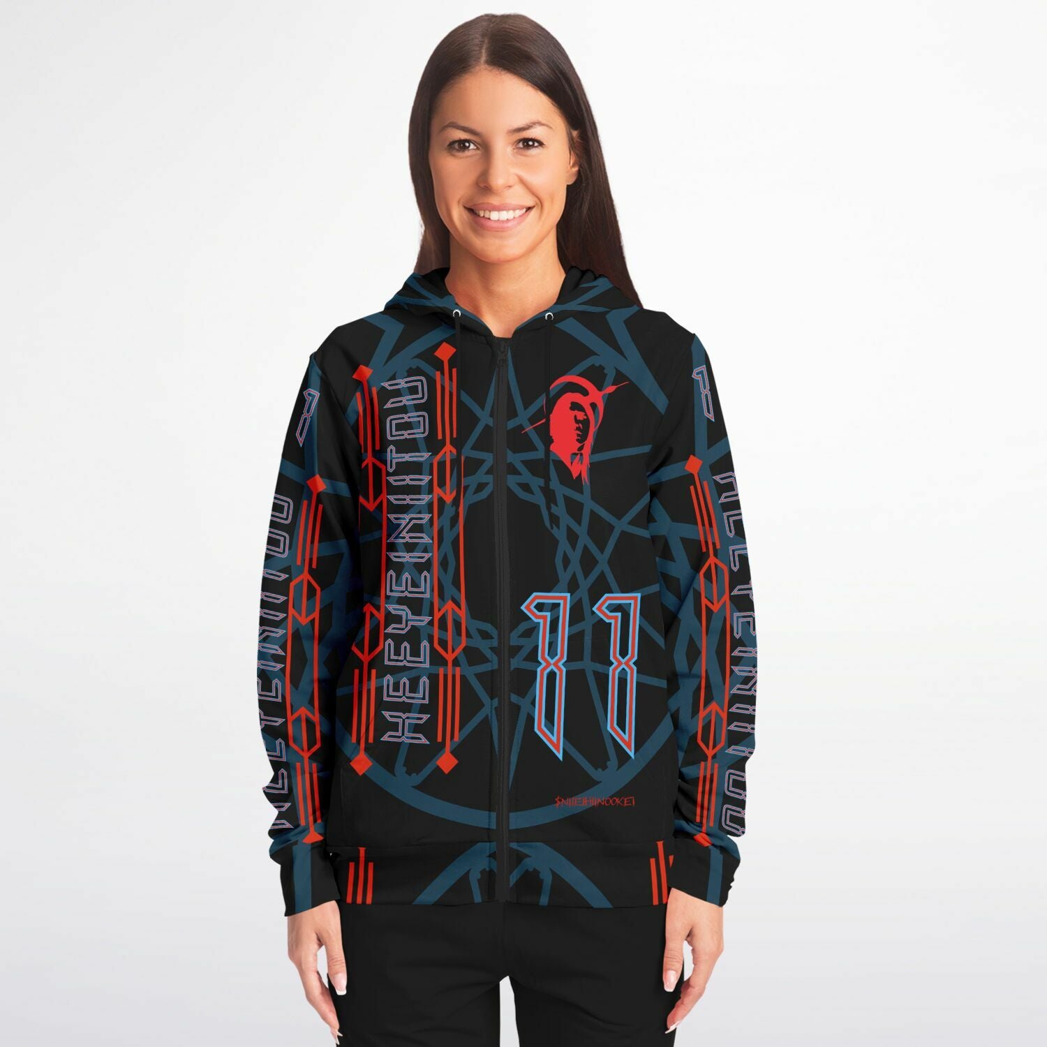 $NiieihiiNookei Athletic Zip-Up Hoodie - AOP