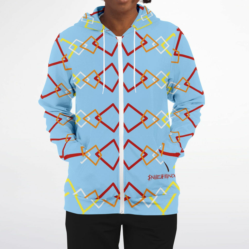 $NiieihiiNookei Athletic Zip-Up Hoodie - AOP