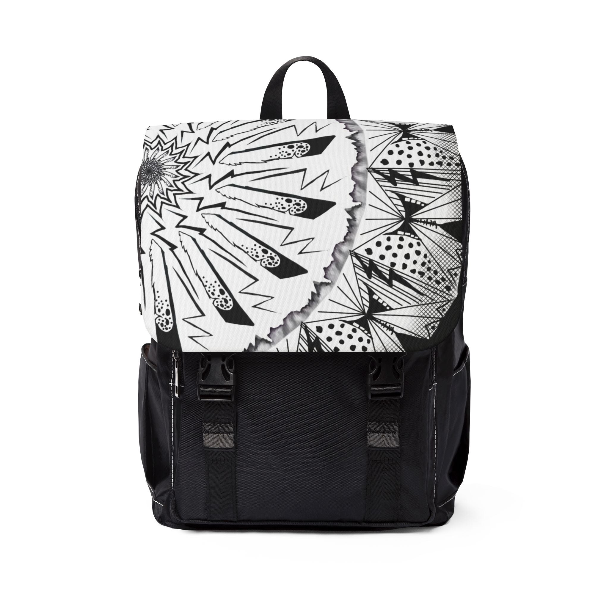 Native Art Shoulder Backpack — Hand-Drawn Design by $NiieihiiNookei