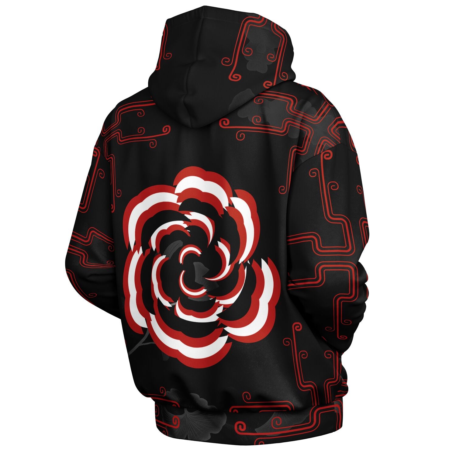$NiieihiiNookeii Rose Heavyweight Oversized Hoodie - AOP