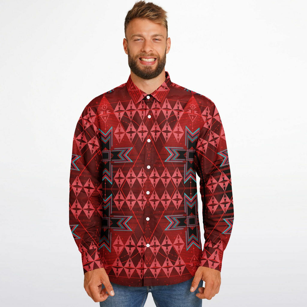 $NiieihiiNookei Long Sleeve Button Down Shirt - AOP