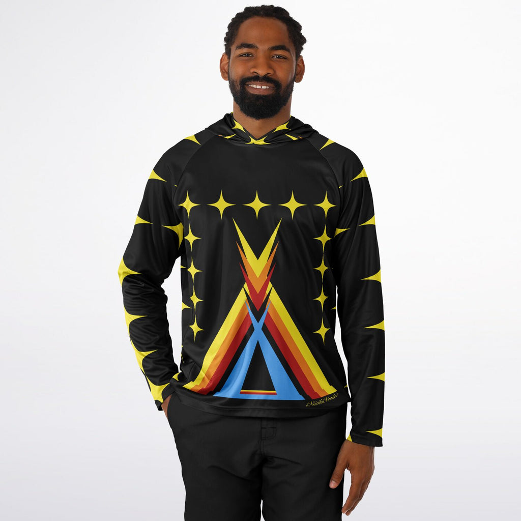 $NiieihiiNookei Long Sleeve Hooded Performance Shirt - AOP