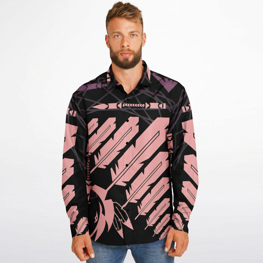 $NiieihiiNookei Long Sleeve Button Down Shirt - AOP