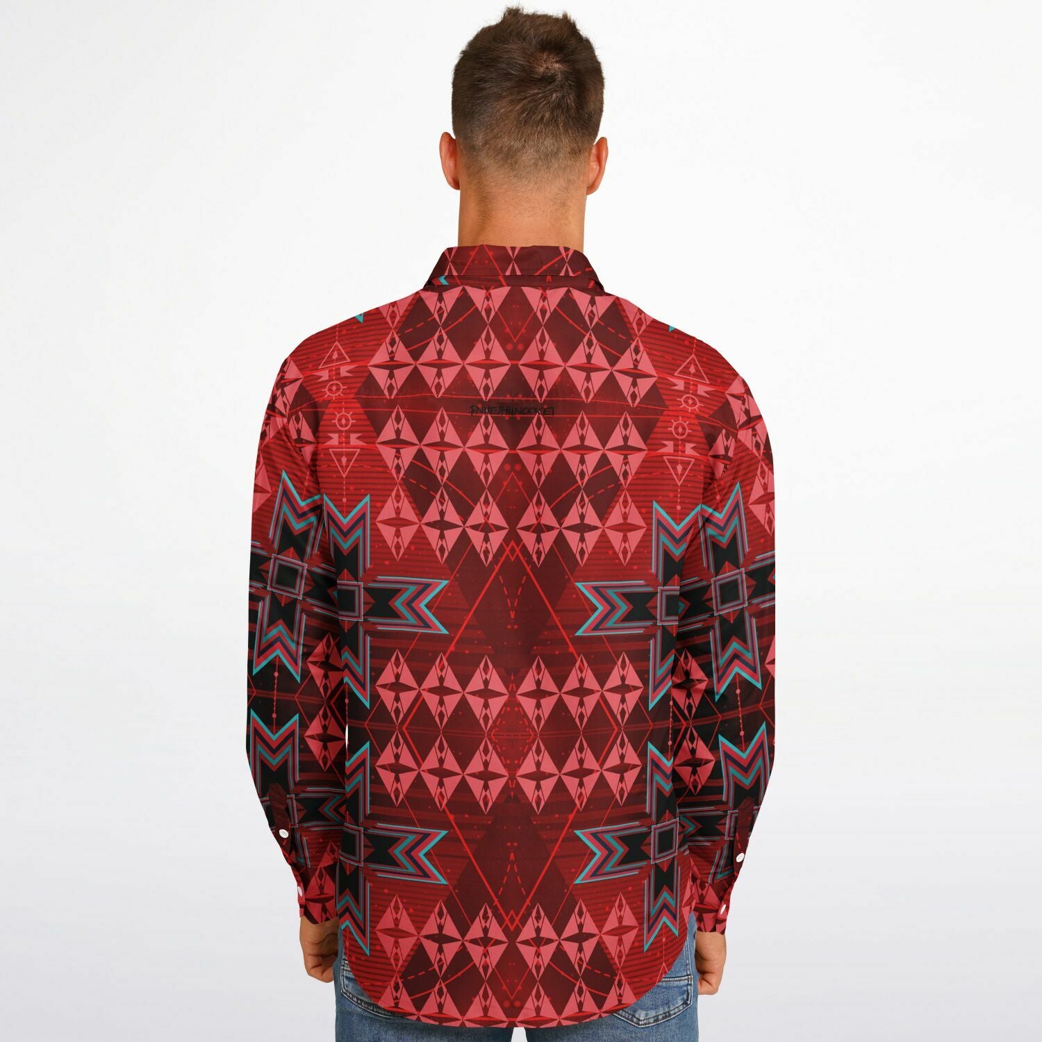 $NiieihiiNookei Long Sleeve Button Down Shirt - AOP