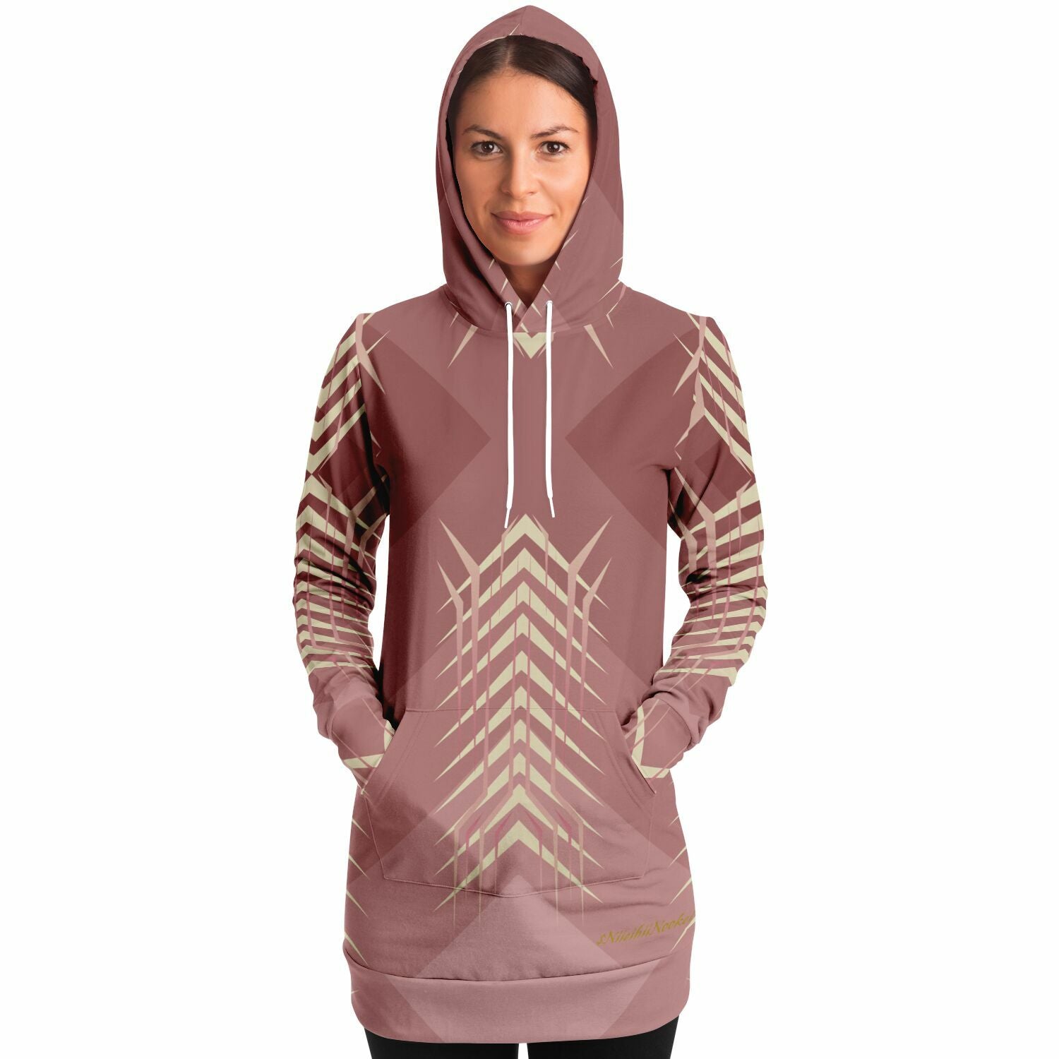 $NiieihiiNookei Fashion Longline Hoodie - AOP