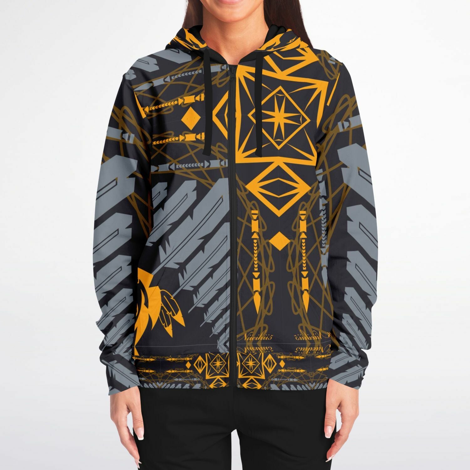 $NiieihiiNookei Athletic Zip-Up Hoodie - AOP