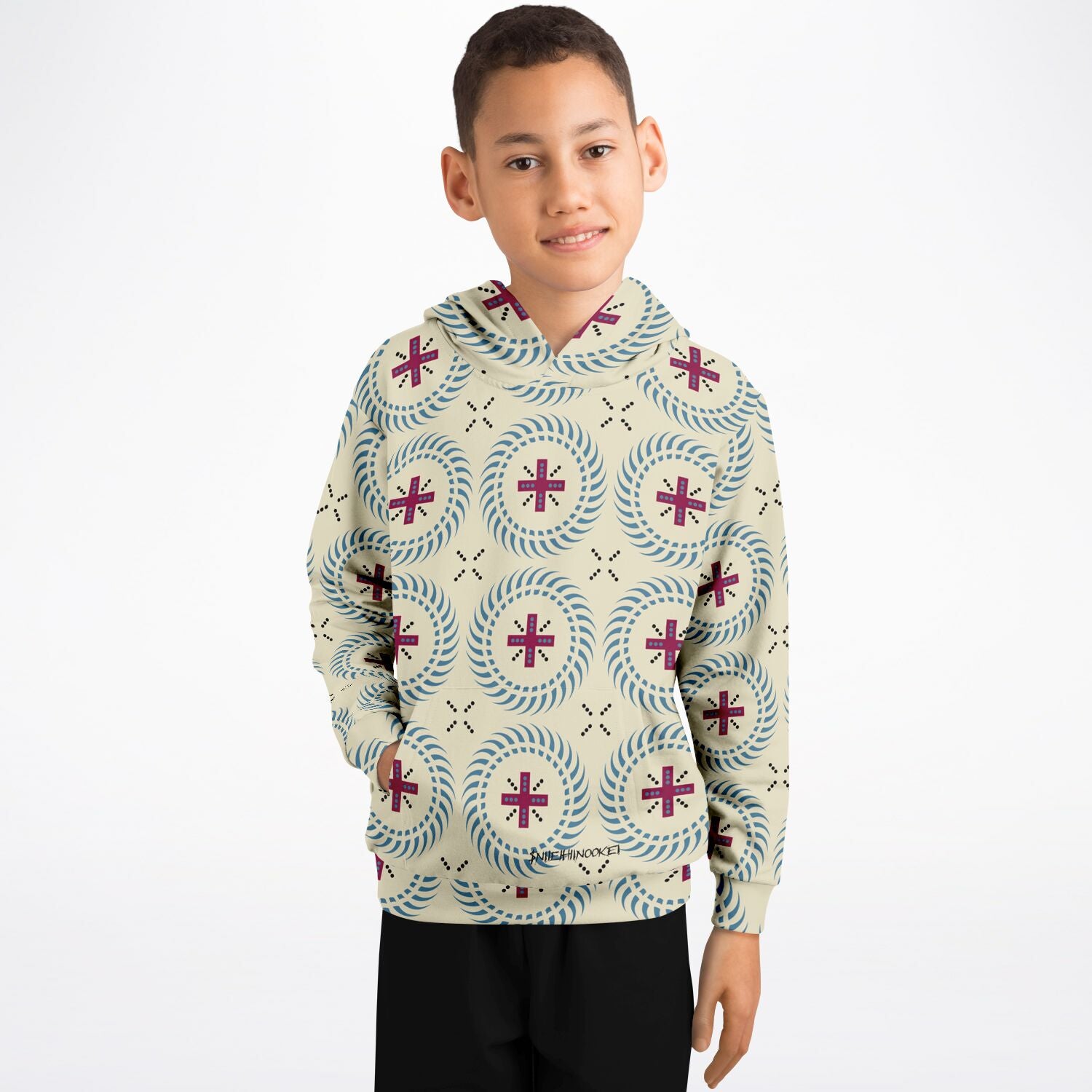$NiieihiiNookei Athletic Kids Hoodie - AOP