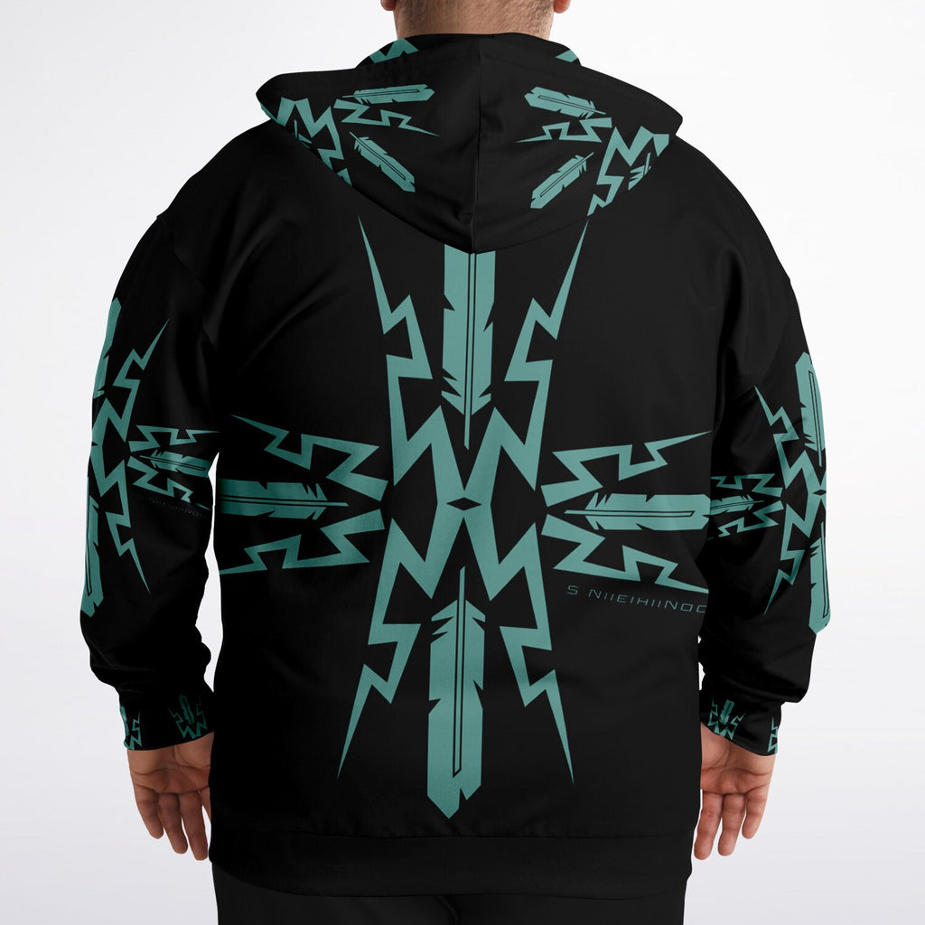 $NiieihiiNookei Plus-size Ziphoodie - AOP