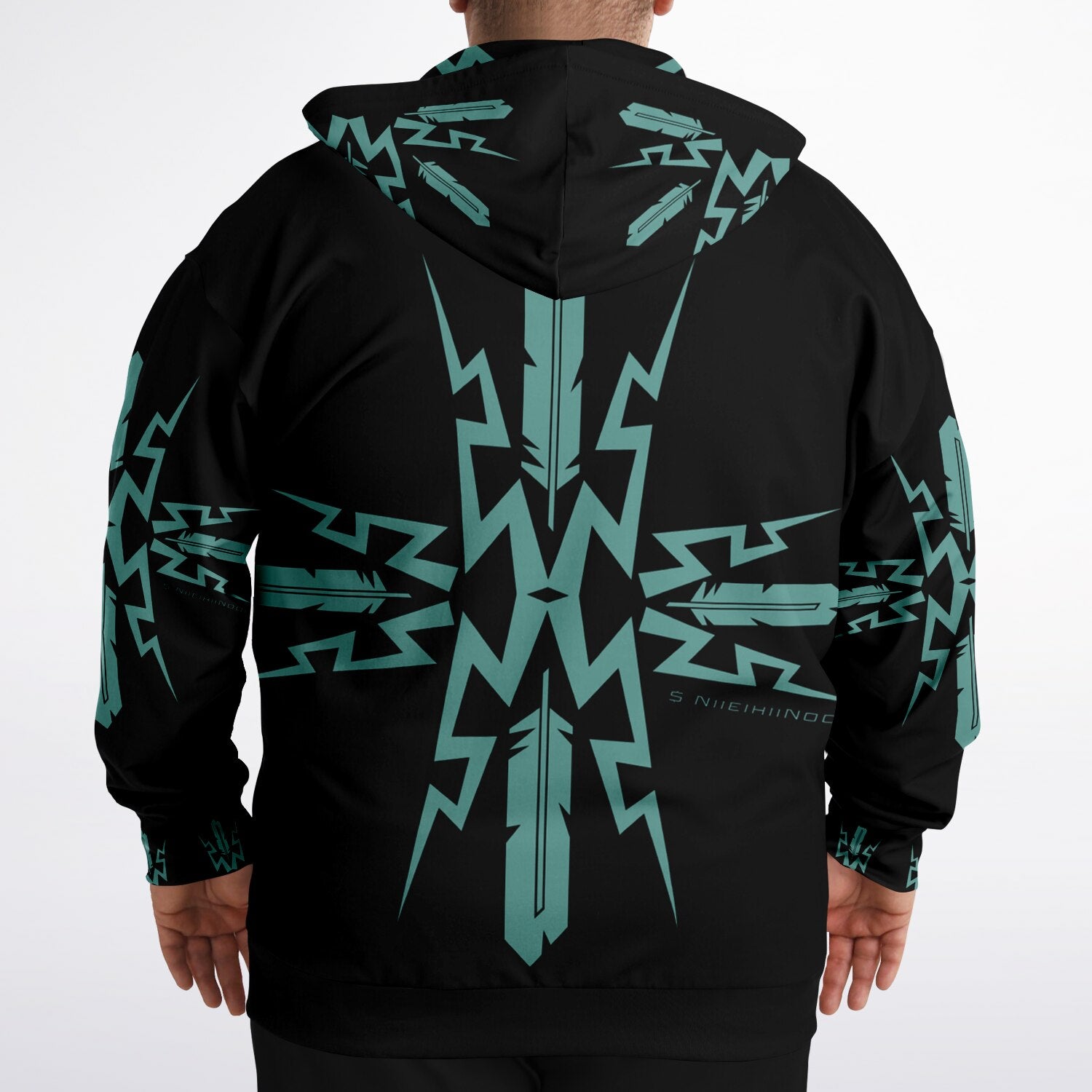 $NiieihiiNookei Plus-size Ziphoodie - AOP