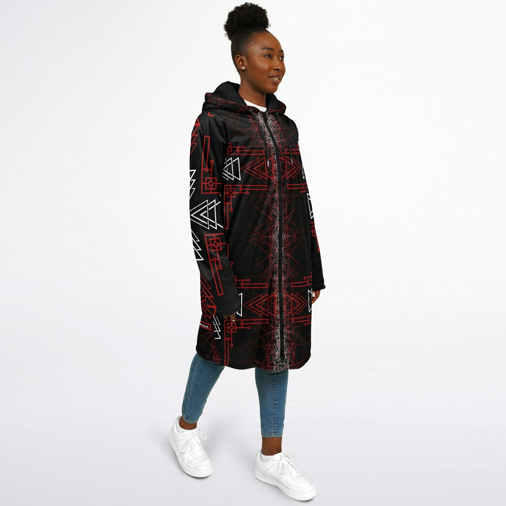 $NiieihiiNookei Microfleece Lined Zipper Cloak - AOP