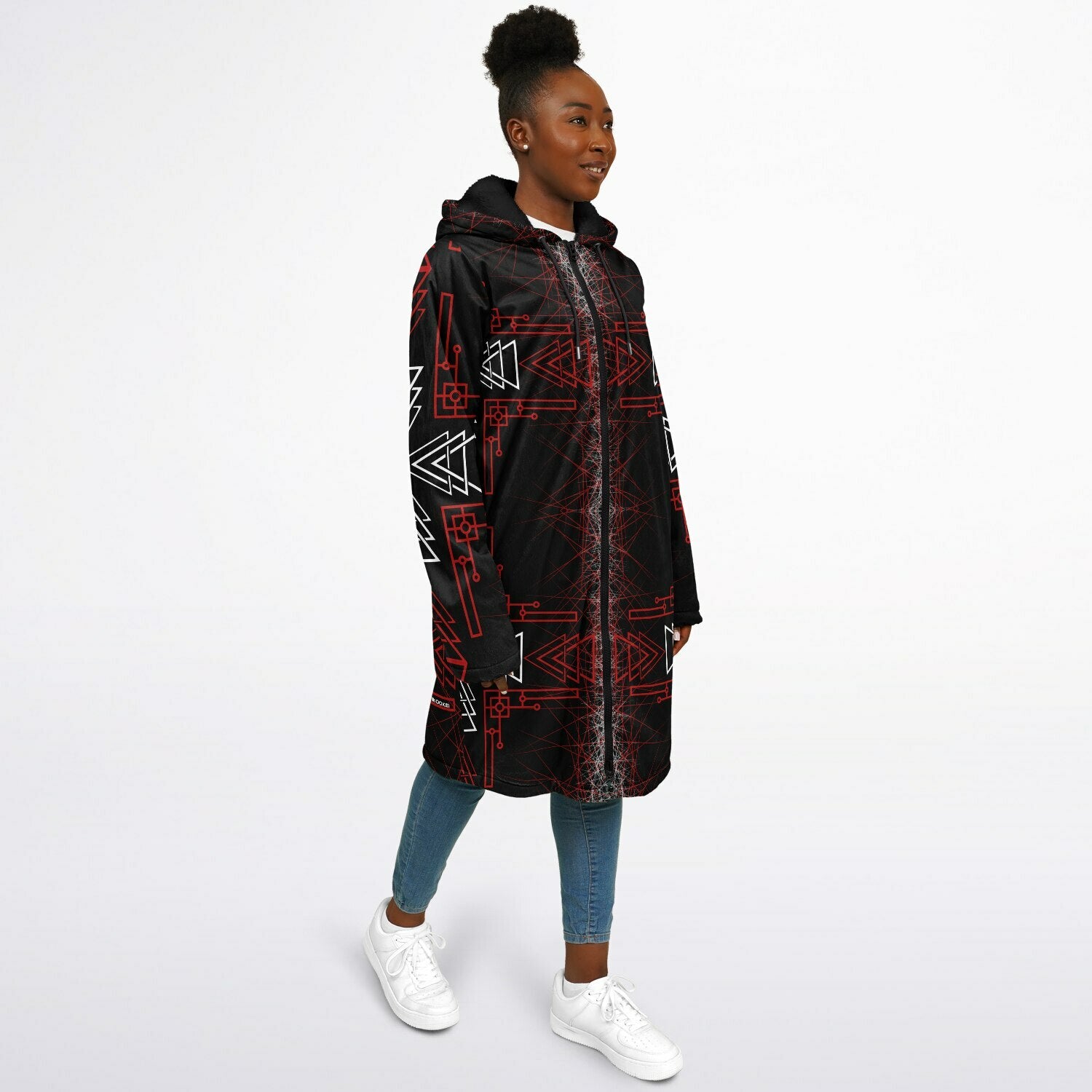$NiieihiiNookei Microfleece Lined Zipper Cloak - AOP