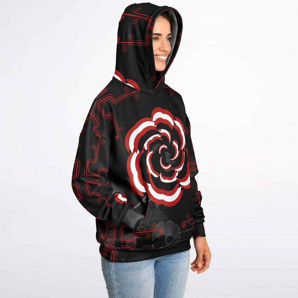 $NiieihiiNookeii Rose Heavyweight Oversized Hoodie - AOP